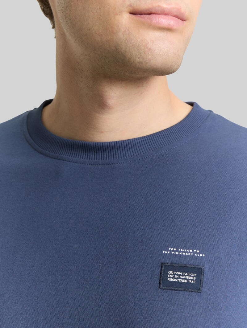 Tom Tailor Langarmshirt aus Baumwolle - Ocean Blue