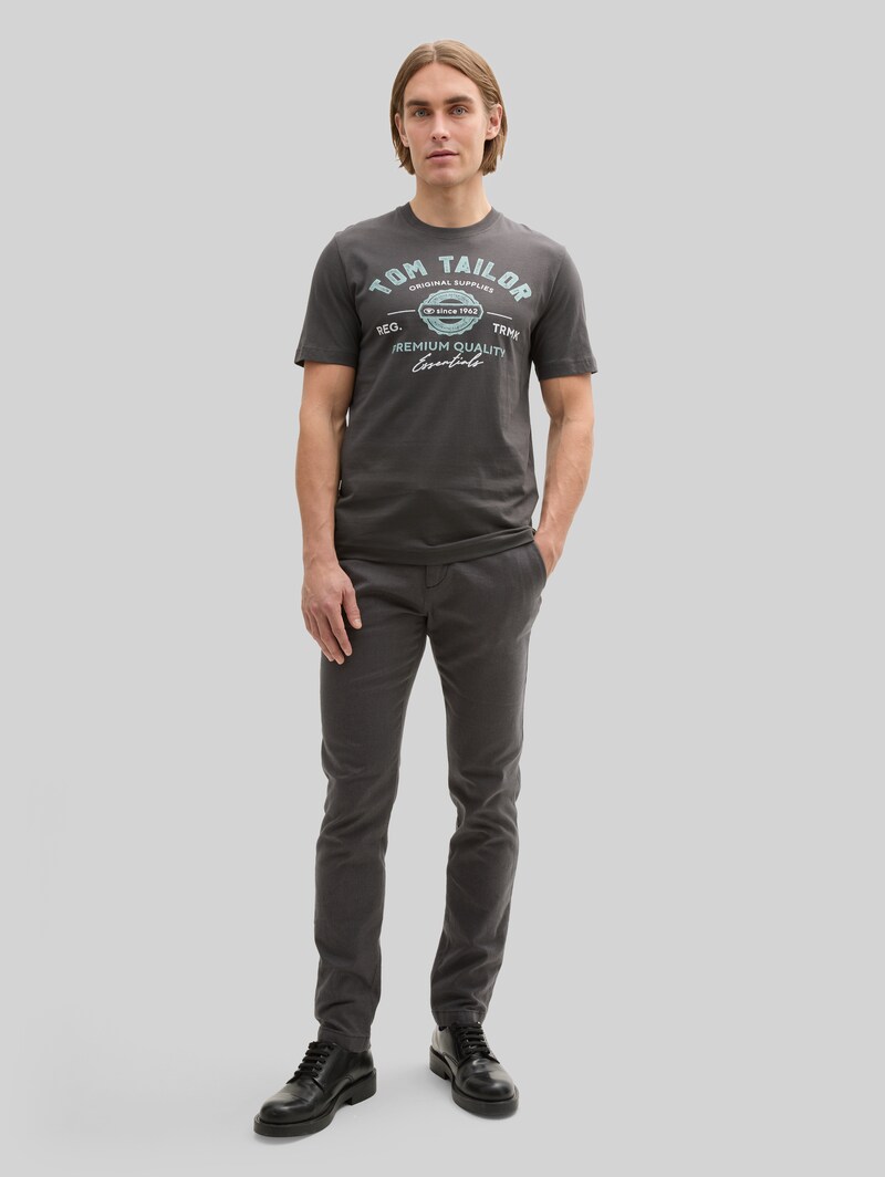 Tom Tailor T-Shirt mit Logo-Print - Tarmac Grey