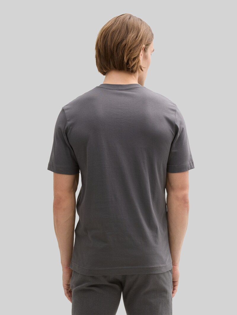 Tom Tailor T-Shirt mit Logo-Print - Tarmac Grey