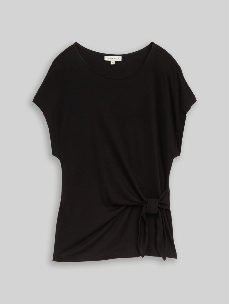 Tom Tailor T-Shirt mit Knotendetail - Deep Black