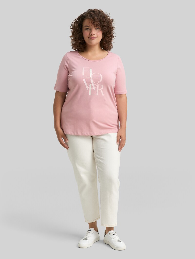 Tom Tailor Plus Size - T-Shirt mit Print - Morning Pink