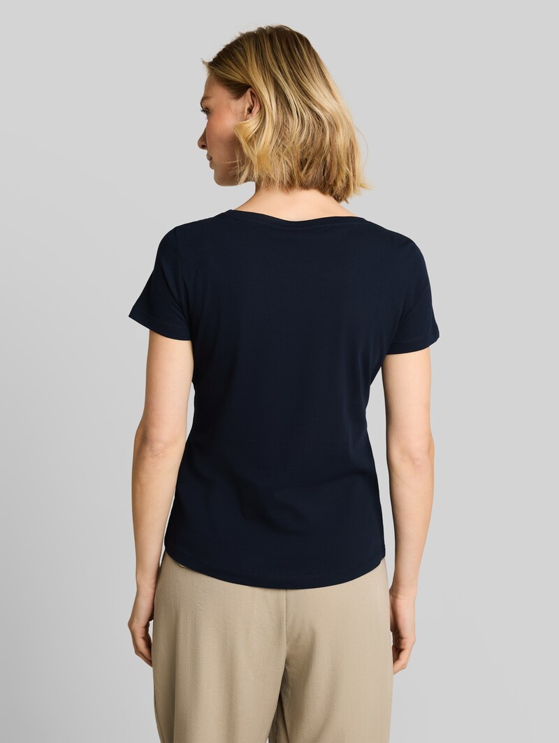 Tom Tailor T-Shirt mit Glitzer-Logo - Sky Captain Blue