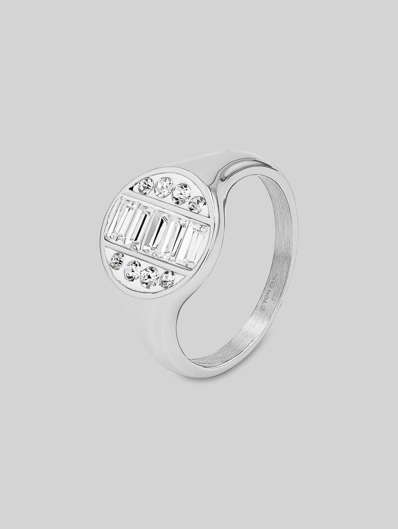 Tom Tailor Ring aus Edelstahl - Stein Preciosa weiß - Silver Tom Tailor Ring aus Edelstahl - Stein Preciosa weiß - Silver