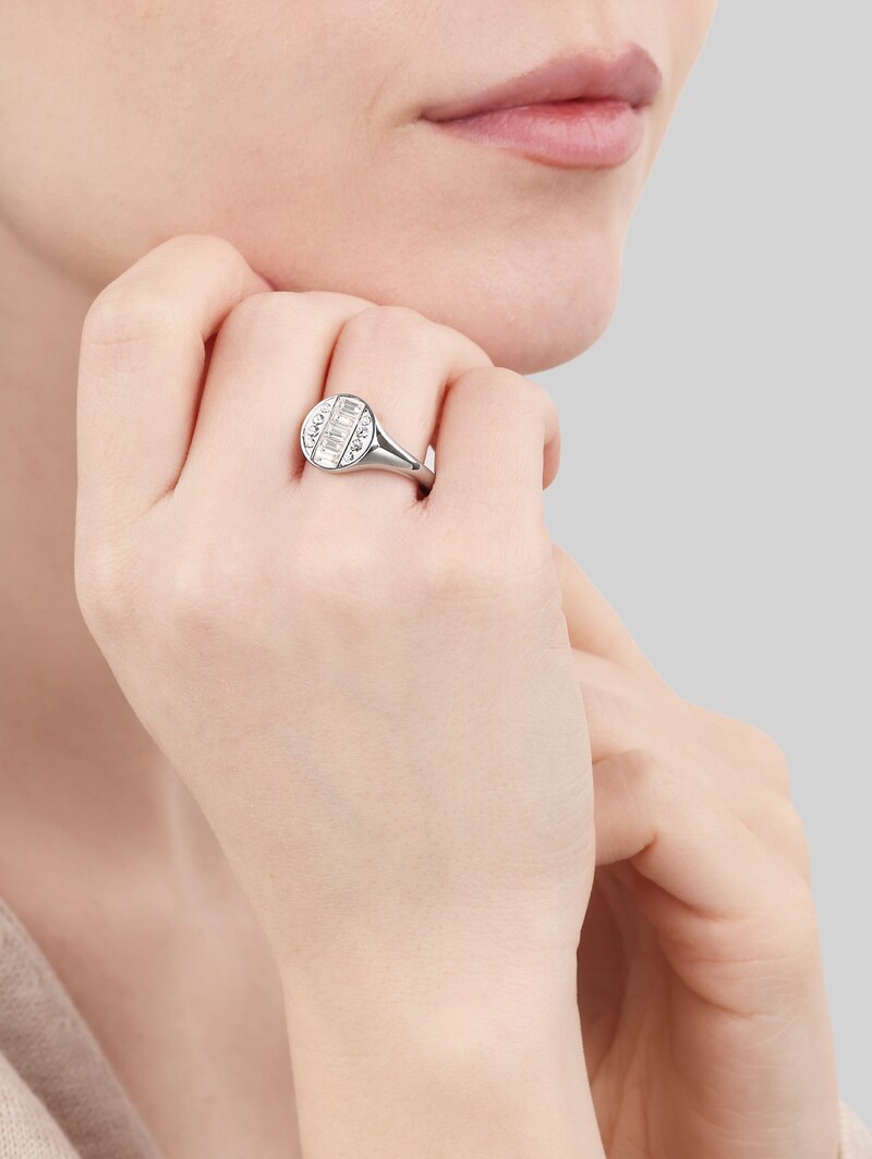 Tom Tailor Ring aus Edelstahl - Stein Preciosa weiß - Silver