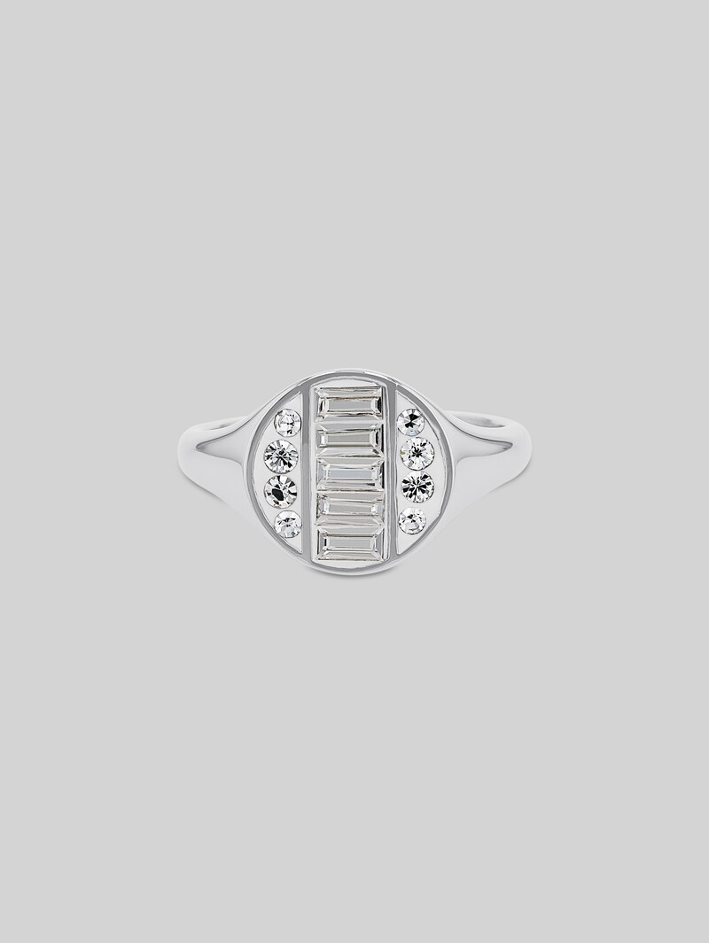 Tom Tailor Ring aus Edelstahl - Stein Preciosa weiß - Silver