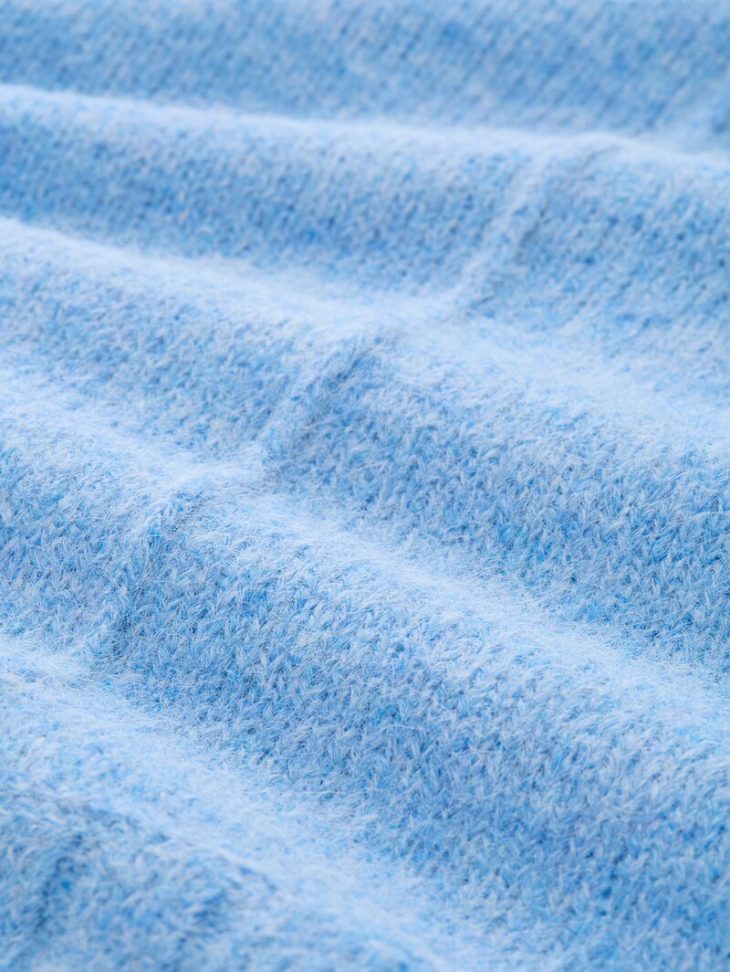 Tom Tailor Oversize Strickpullover mit Wollanteil - Light Fjord Blue Melange