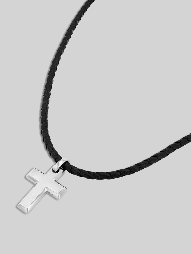 Tom Tailor Halskette mit Kreuz Anhänger aus Edelstahl silber - Silver