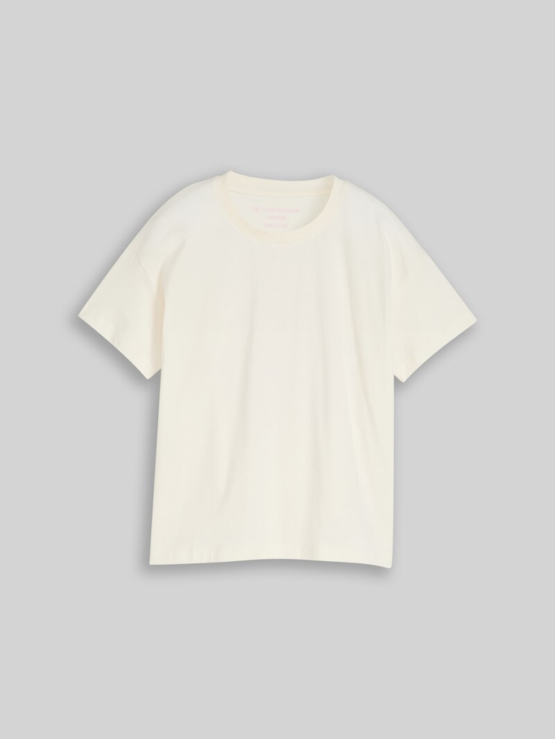 Tom Tailor Oversize T-Shirt mit Rückenprint - Wool White