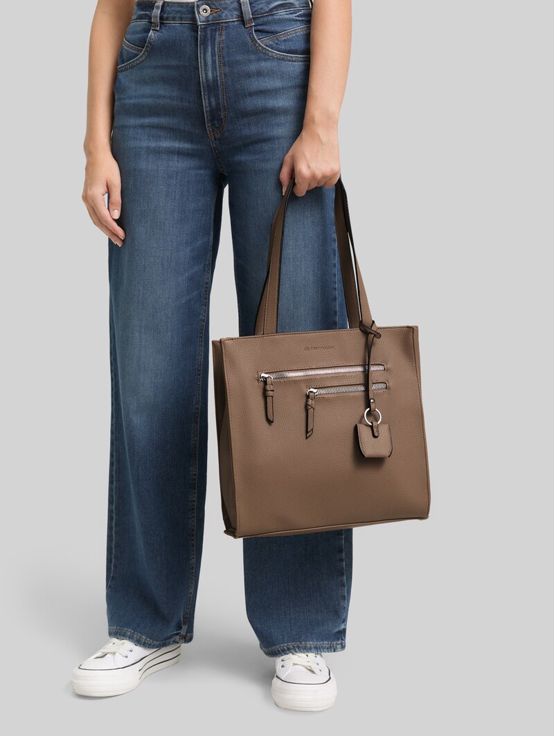 Tom Tailor TTWINONA M Shopper mit Reißverschluss-Details - Taupe / Taupe