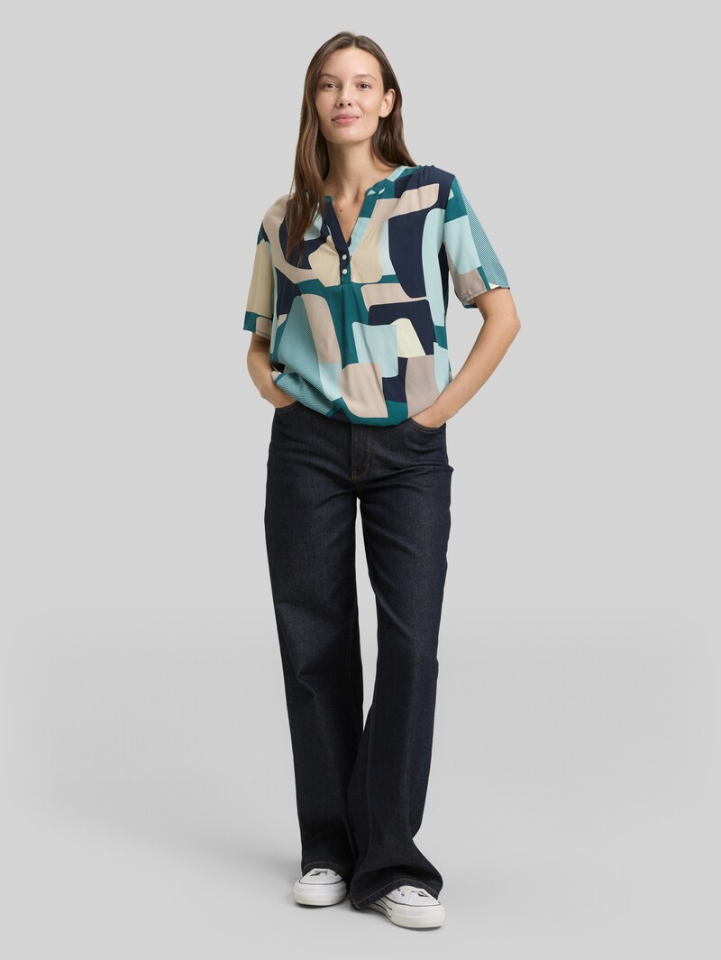 Tom Tailor Bluse mit Muster - Abstract Stripe Print