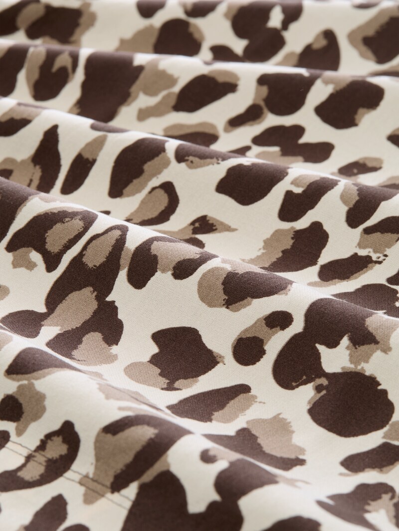 Tom Tailor T-Shirt mit Leo-Print - Brown Beige Leo Print