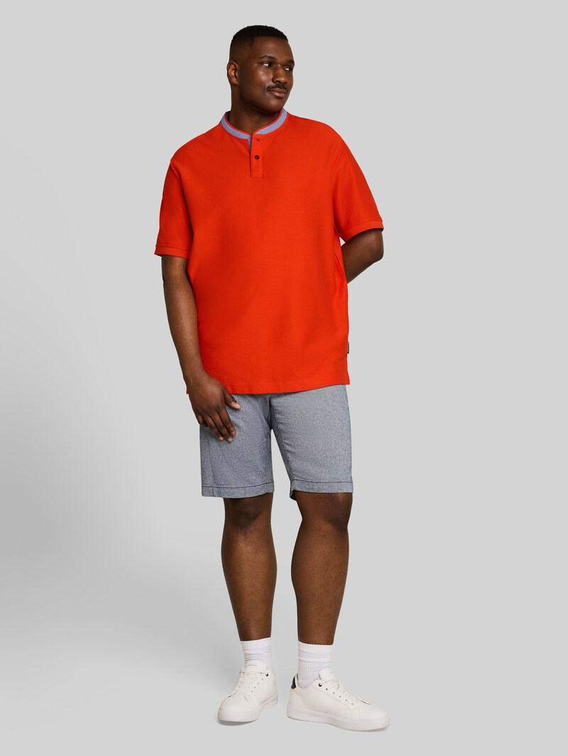 Tom Tailor Plus Size - Poloshirt mit Stehkragen - Orange Red