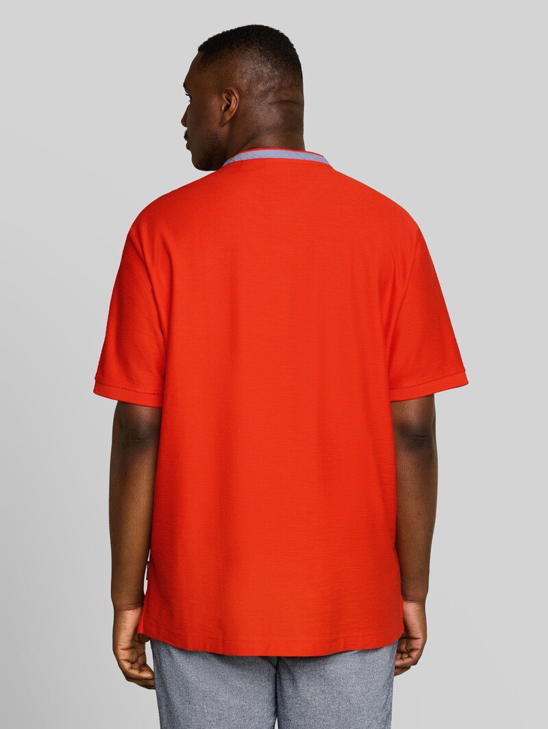 Tom Tailor Plus Size - Poloshirt mit Stehkragen - Orange Red