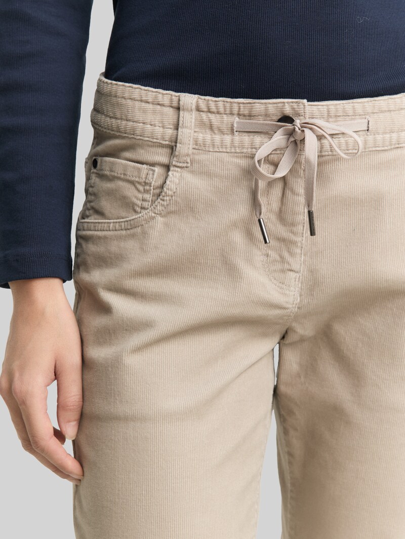 Tom Tailor Tapered Relaxed Cordhose - Soft Taupe Grey