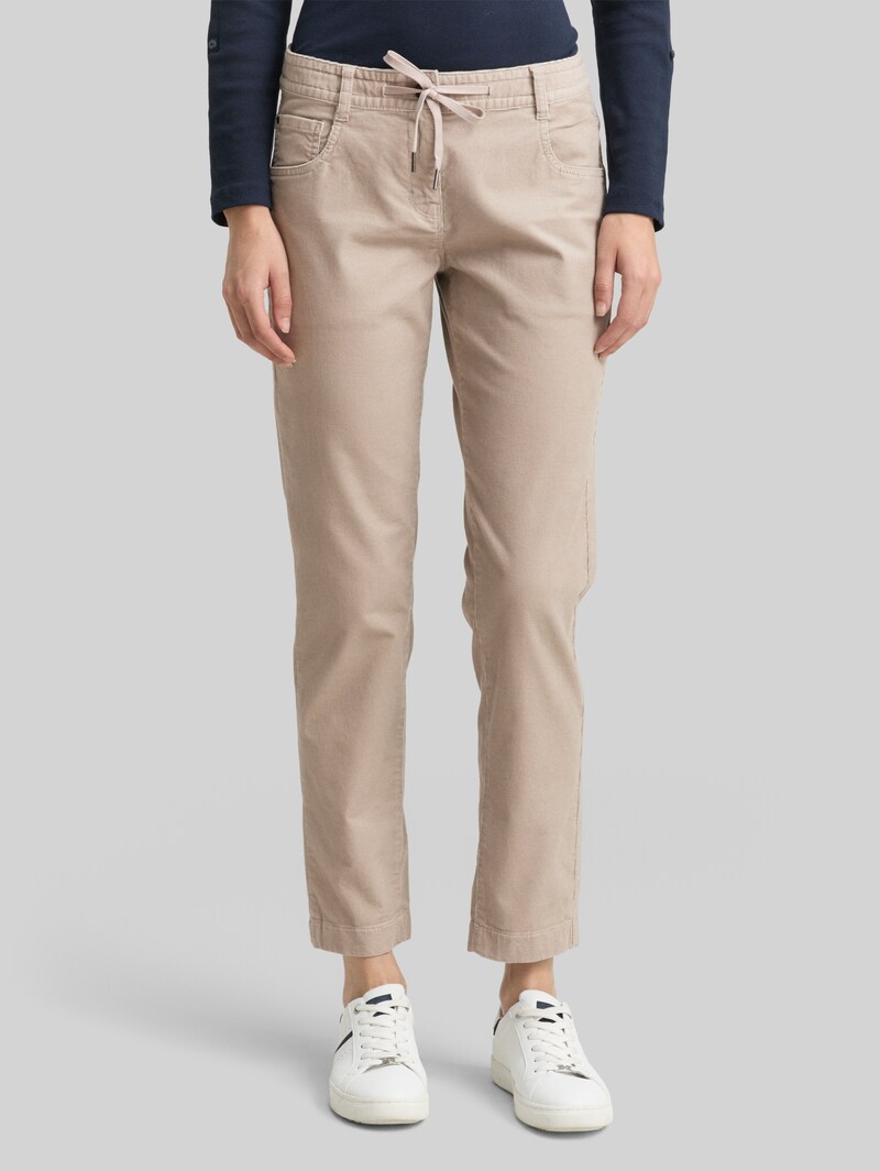 Tom Tailor Tapered Relaxed Cordhose - Soft Taupe Grey