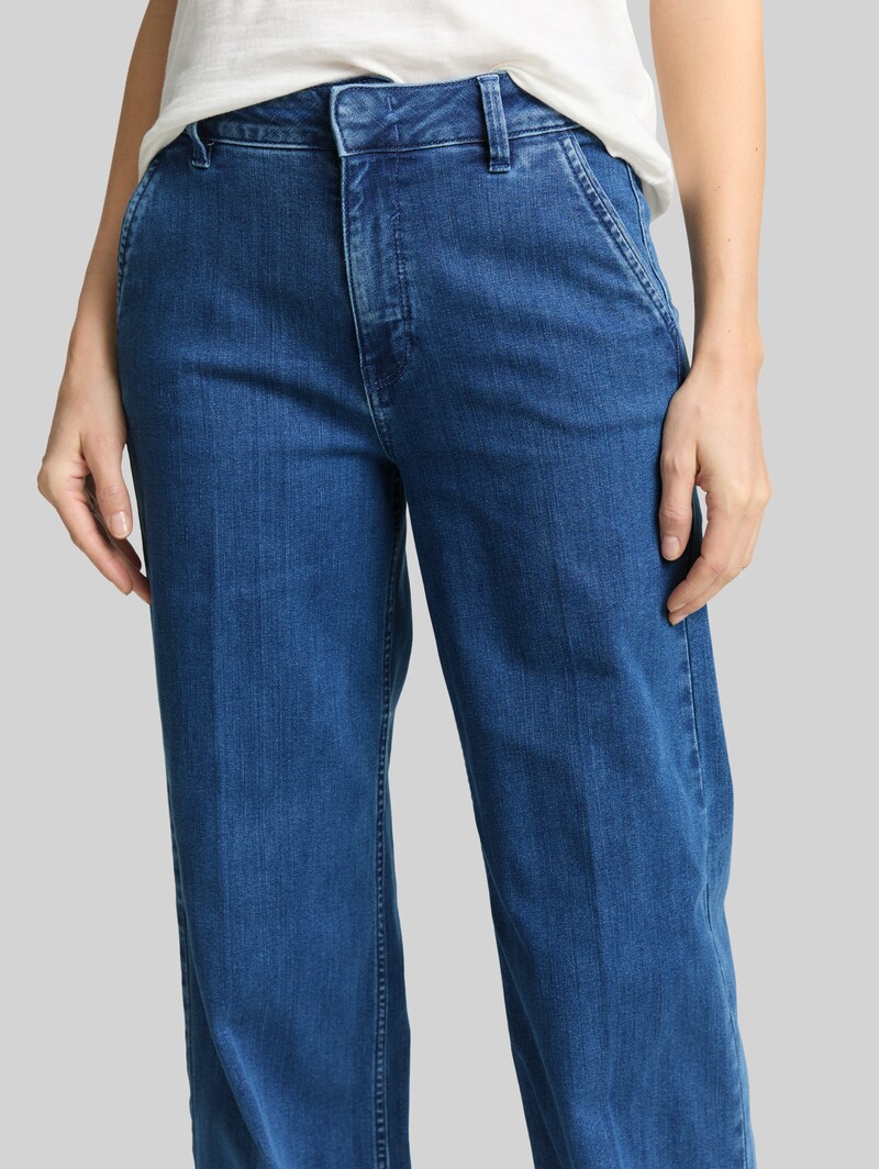 Tom Tailor TTMADINA WIDE Jeans - Mid Stone Bright Blue Denim