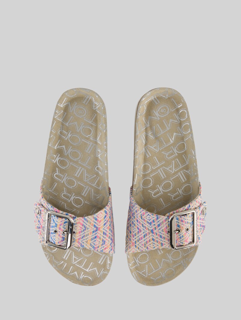 Tom Tailor Flache Sandalen mit Flechtmuster - Blue-multi