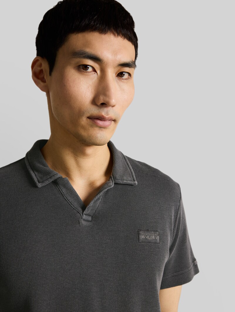 Tom Tailor Resort Poloshirt im Used-Look - Tarmac Grey