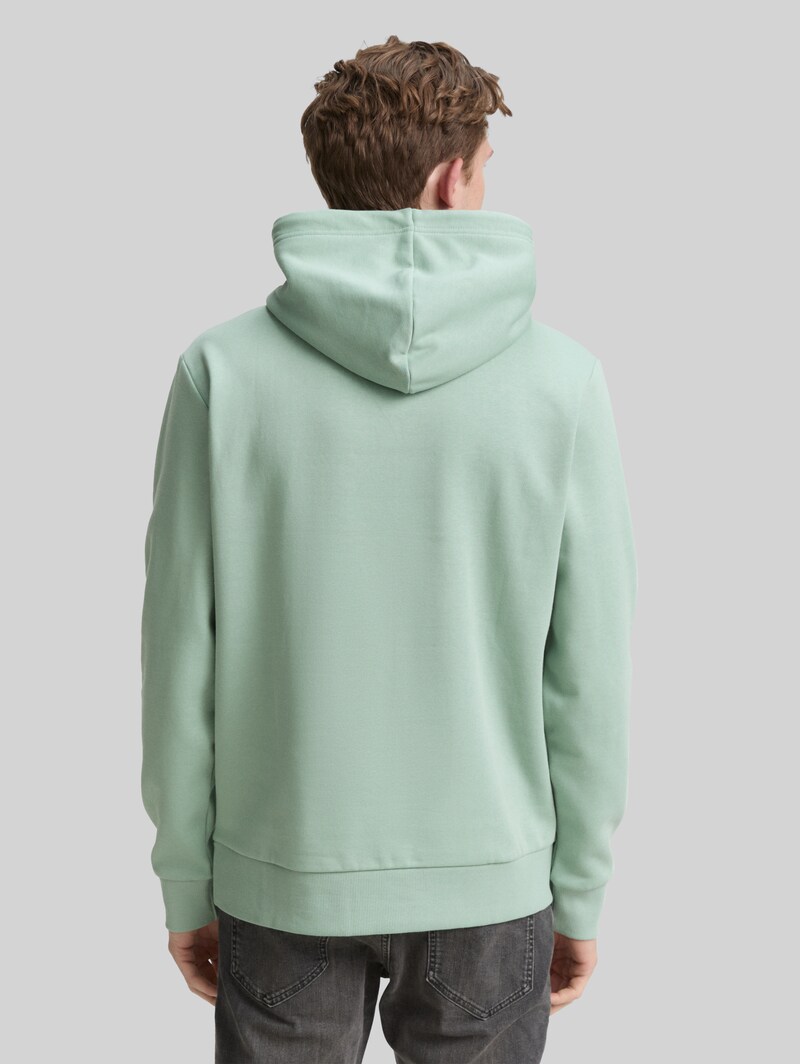 Tom Tailor Hoodie Sweatshirt mit Logo-Print - Dust Green