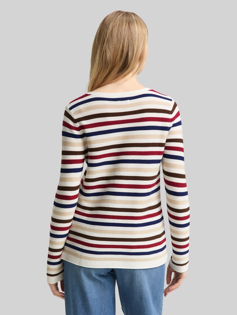 Tom Tailor Strickpullover aus Baumwolle - Red Brown Ottoman