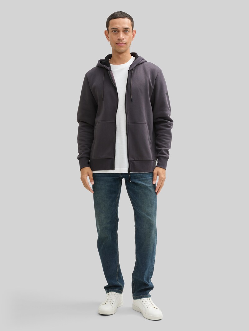 Tom Tailor Basic Hoodie Sweatjacke - Tarmac Grey
