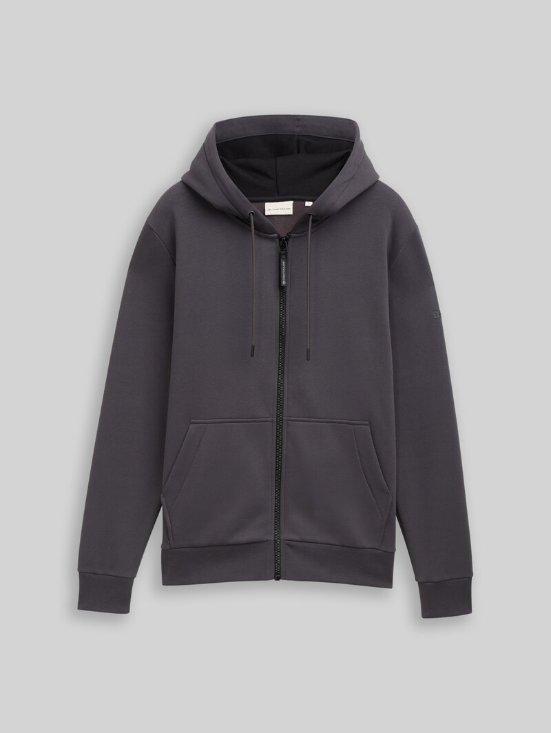 Tom Tailor Basic Hoodie Sweatjacke - Tarmac Grey