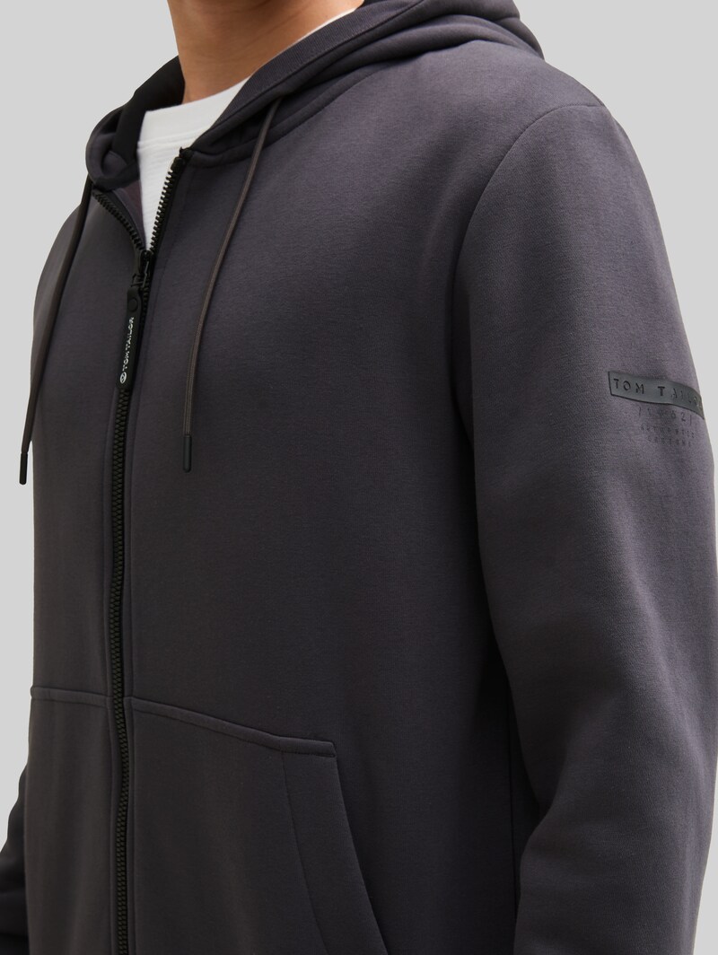 Tom Tailor Basic Hoodie Sweatjacke - Tarmac Grey