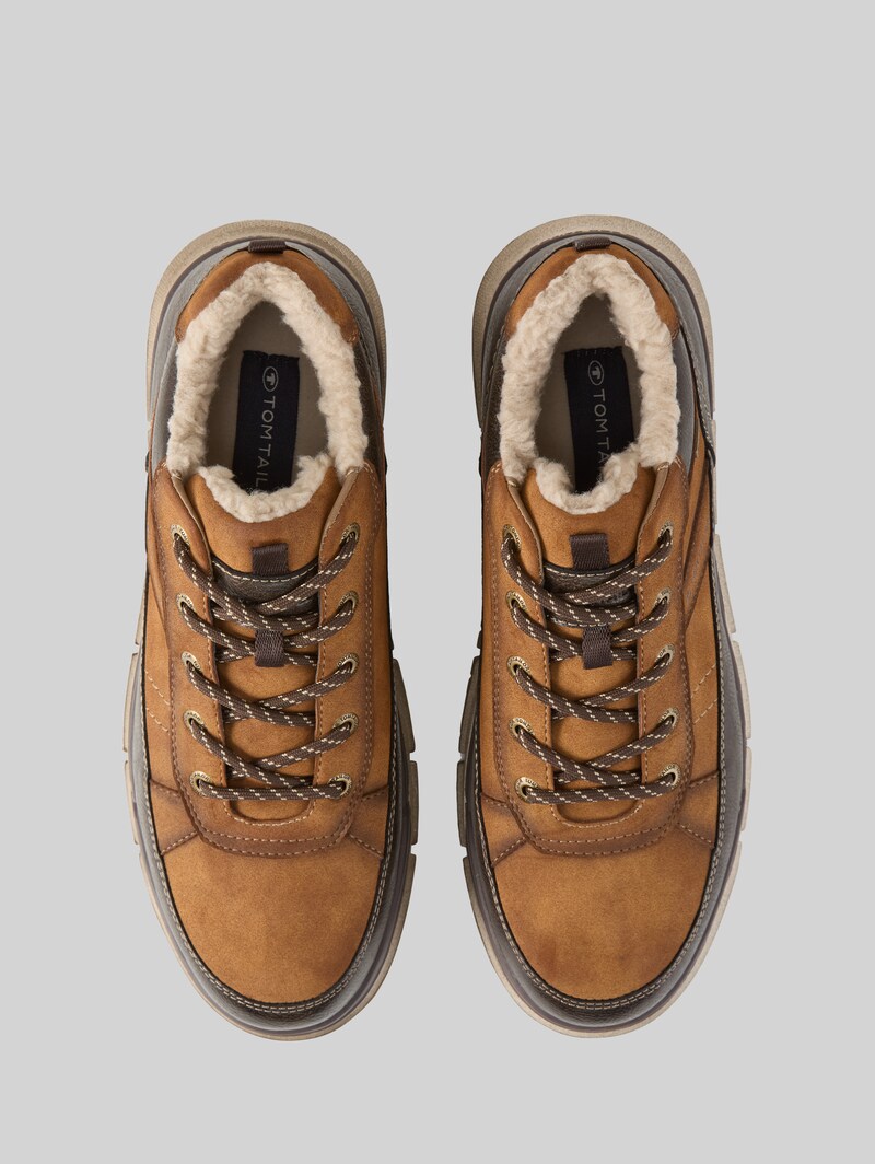 Tom Tailor Wasserdichte Schnürschuhe - Cognac
