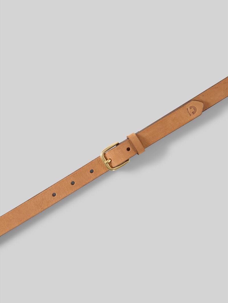 Tom Tailor TTMEGHAN schmaler Ledergürtel mit abgerundeter Dornschließe - Light Brown Uni