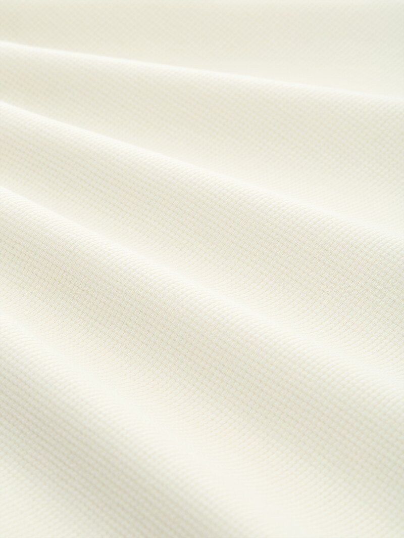 Tom Tailor T-Shirt mit Waffelstruktur - Wool White