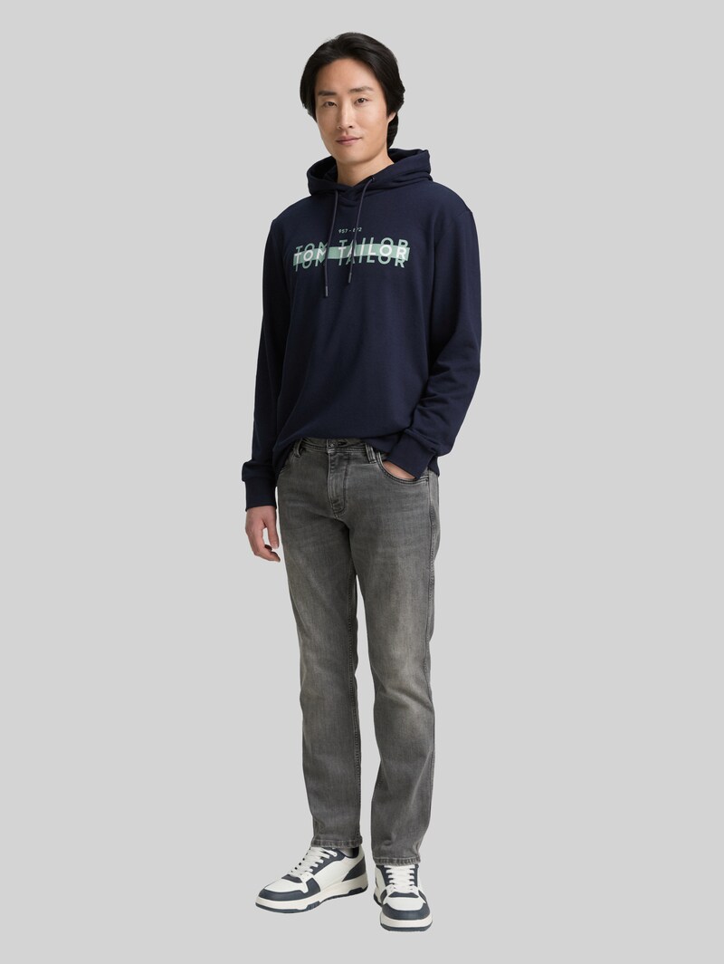Tom Tailor Hoodie Sweatshirt mit Logo-Print - Sky Captain Blue