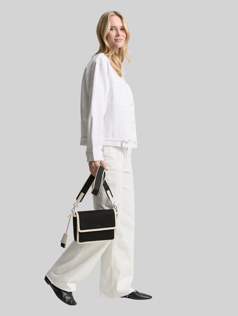 Tom Tailor TTSUZI M Schultertasche mit kontrastierenden Kantendetails - Schwarz / Black