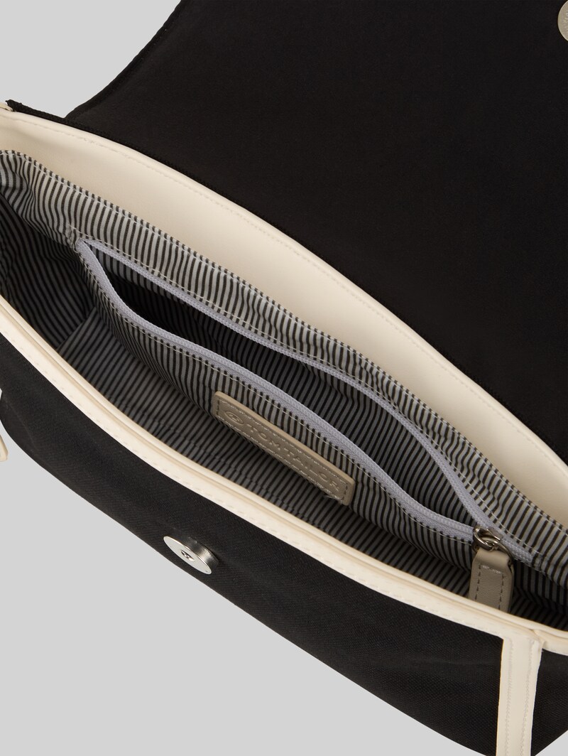 Tom Tailor TTSUZI M Schultertasche mit kontrastierenden Kantendetails - Schwarz / Black