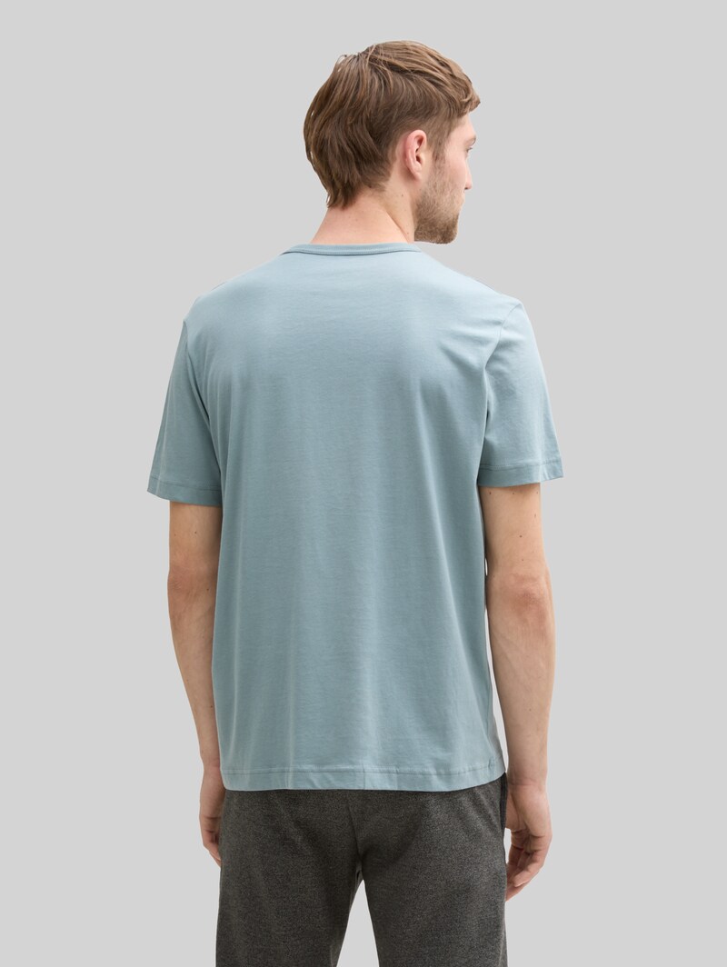 Tom Tailor T-Shirts aus Baumwolle mit Logo-Print im 2er-Pack - Grey Mint