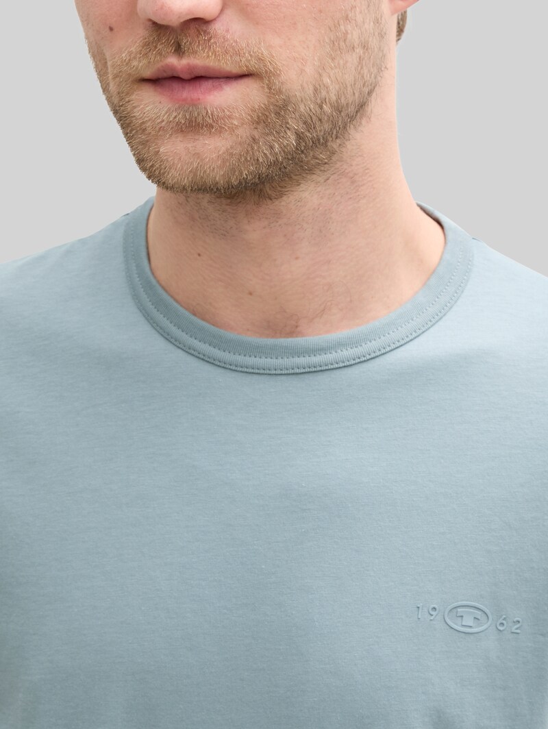 Tom Tailor T-Shirts aus Baumwolle mit Logo-Print im 2er-Pack - Grey Mint