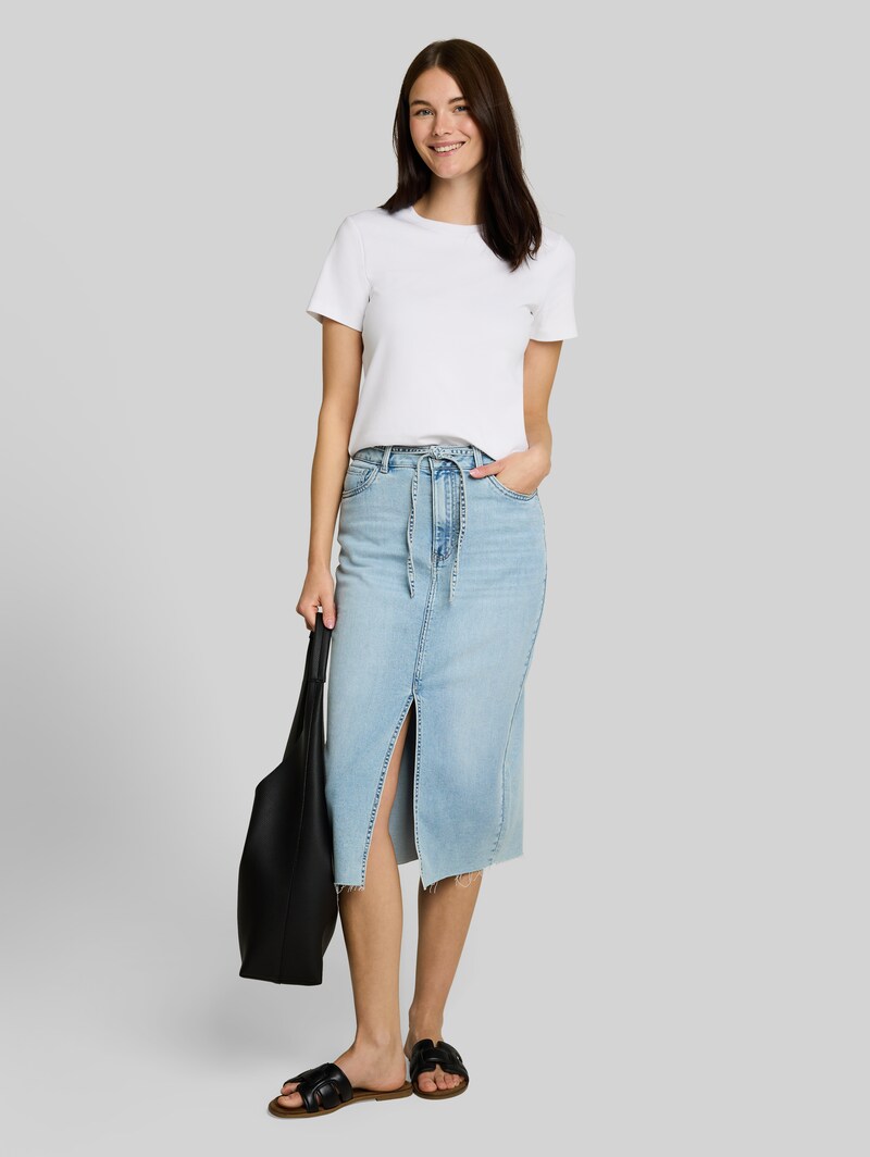 Tom Tailor Basic T-Shirt aus Baumwolle - White