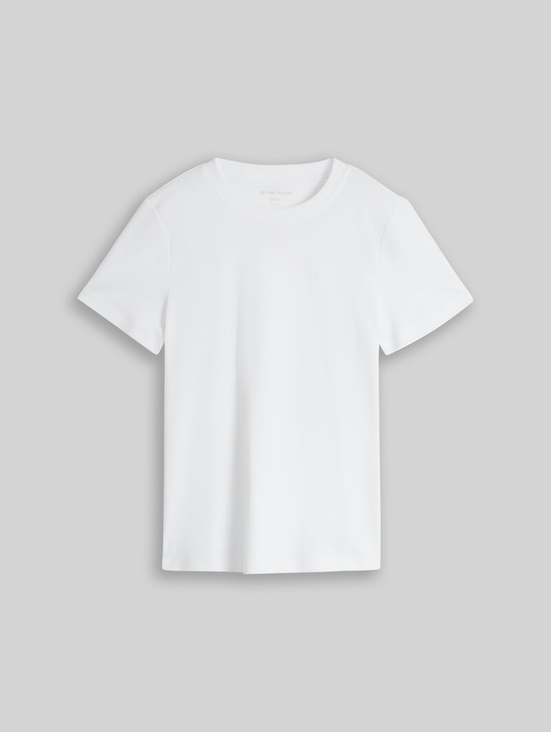 Tom Tailor Basic T-Shirt aus Baumwolle - White