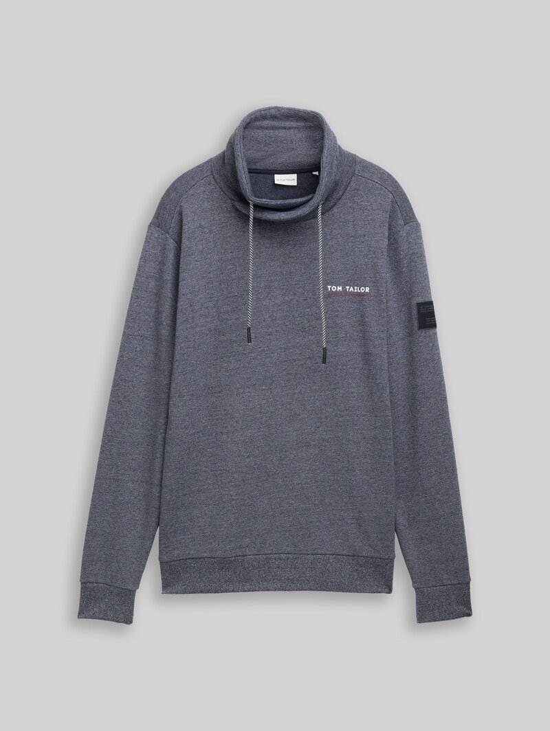 Tom Tailor Snood Sweatshirt mit Logo-Details - Navy Grindle Structure