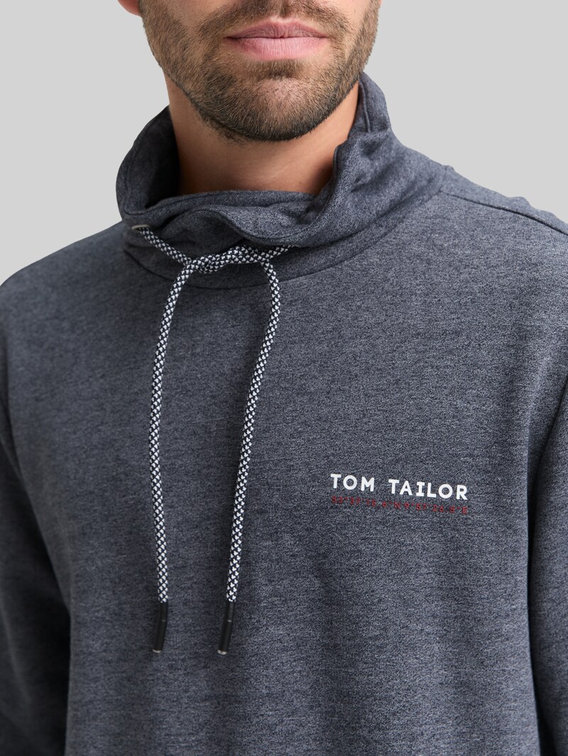 Tom Tailor Snood Sweatshirt mit Logo-Details - Navy Grindle Structure