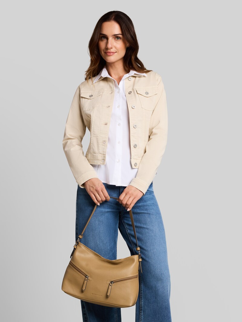 Tom Tailor TTAPOLLINE M Beuteltasche mit Reißverschluss-Details - Camel / Camel Nature