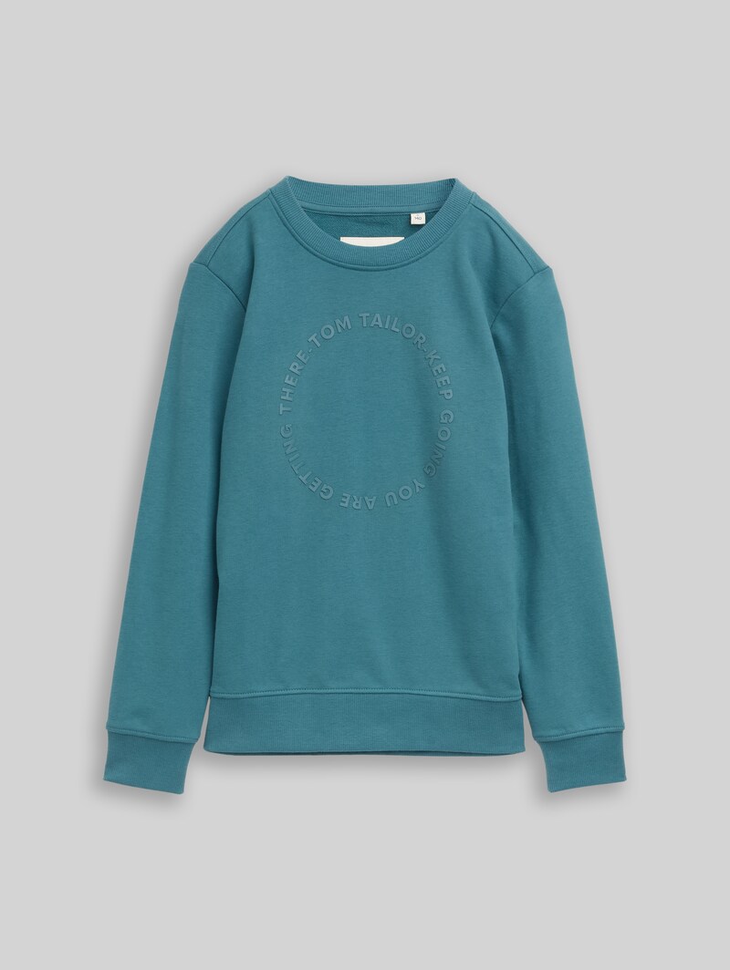 Tom Tailor Basic Sweatshirt mit Print - Pastel Teal