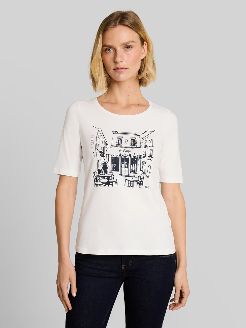 Tom Tailor Slim Fit T-Shirt mit Print - Whisper White Tom Tailor Slim Fit T-Shirt mit Print - Whisper White