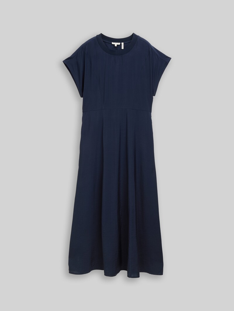 Tom Tailor Midi-Kleid mit Eingriffstaschen - Sky Captain Blue