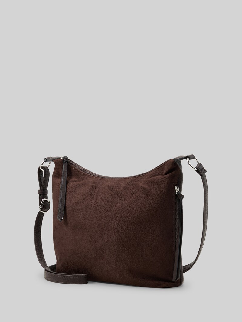 Tom Tailor TTAIANA M Umhängetasche in Wildleder-Optik - Dark Brown
