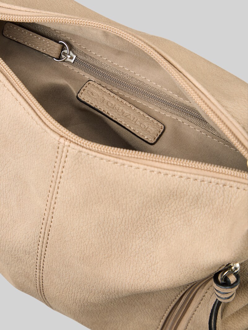 Tom Tailor TTCAIA M Umhängetasche mit Reißverschluss-Details - Taupe / Taupe