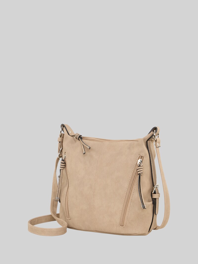 Tom Tailor TTCAIA M Umhängetasche mit Reißverschluss-Details - Taupe / Taupe