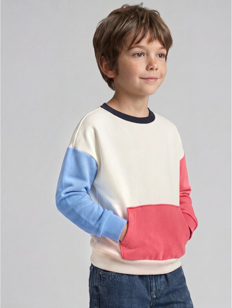 Tom Tailor Oversize Sweatshirt mit Kängurutasche - Greyish White Tom Tailor Oversize Sweatshirt mit Kängurutasche - Greyish White