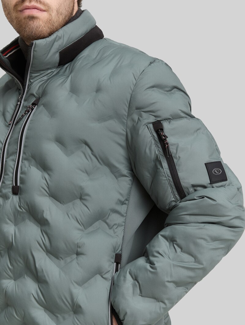 Tom Tailor Plus Size - Hybrid Lightweight Steppjacke mit verstaubarer Kapuze - Washed Jasper Green