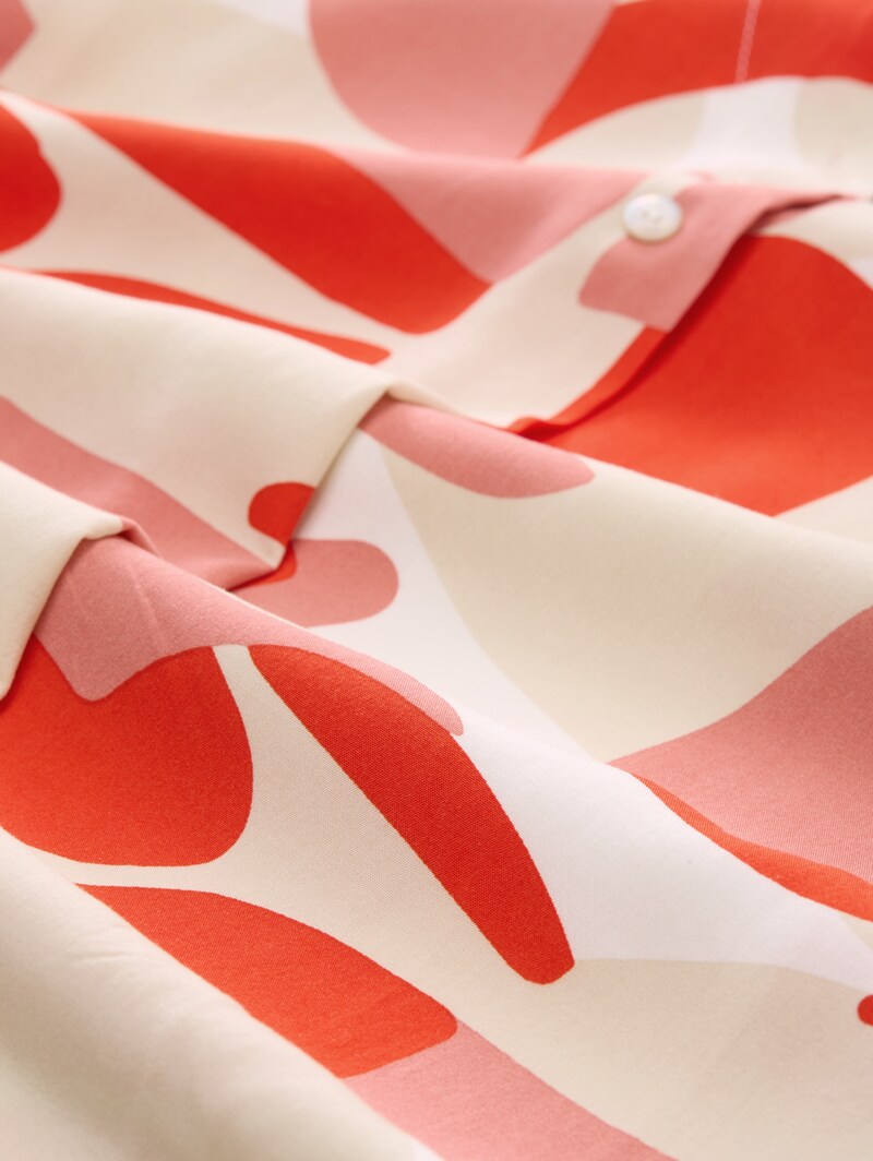 Tom Tailor Bluse mit Muster - Red Dots And Shapes Design