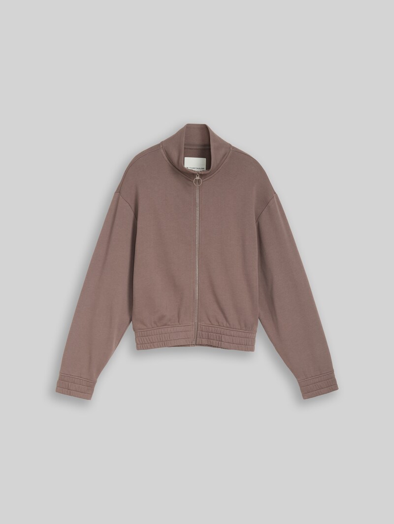Tom Tailor Sweatjacke mit Stehkragen - Rusty Brown